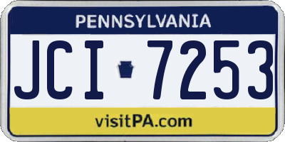 PA license plate JCI7253