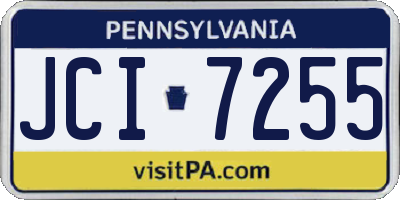 PA license plate JCI7255