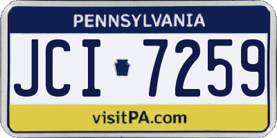 PA license plate JCI7259