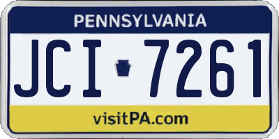 PA license plate JCI7261