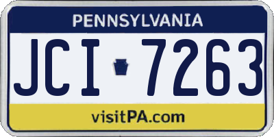 PA license plate JCI7263
