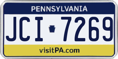 PA license plate JCI7269