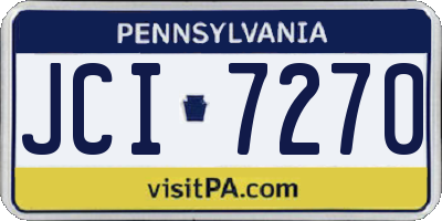 PA license plate JCI7270