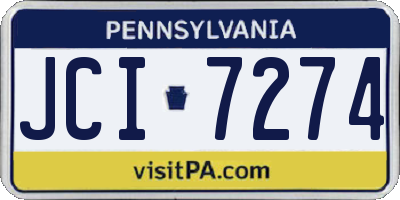 PA license plate JCI7274