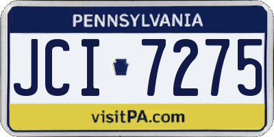 PA license plate JCI7275