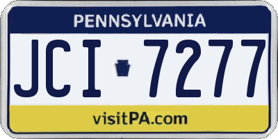 PA license plate JCI7277