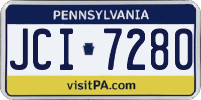 PA license plate JCI7280