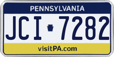 PA license plate JCI7282