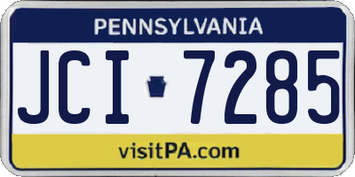 PA license plate JCI7285