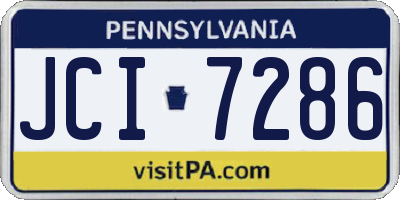 PA license plate JCI7286