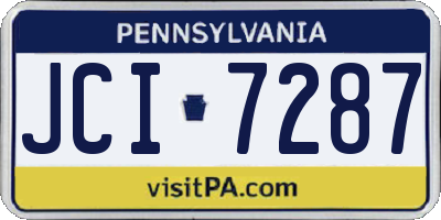 PA license plate JCI7287