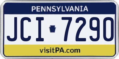 PA license plate JCI7290