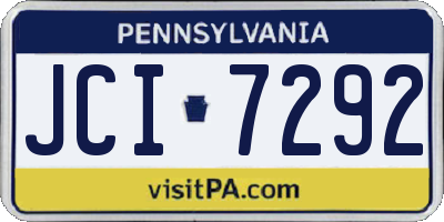 PA license plate JCI7292