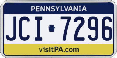 PA license plate JCI7296