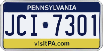 PA license plate JCI7301