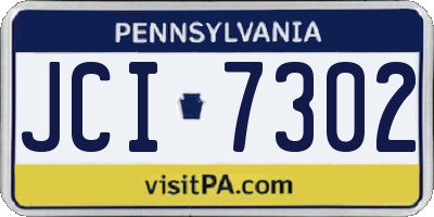 PA license plate JCI7302