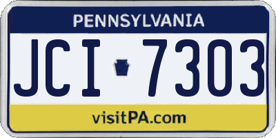 PA license plate JCI7303
