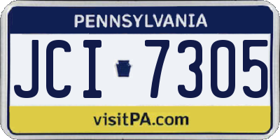 PA license plate JCI7305