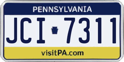 PA license plate JCI7311