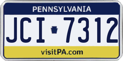 PA license plate JCI7312