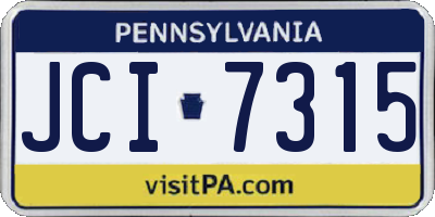 PA license plate JCI7315
