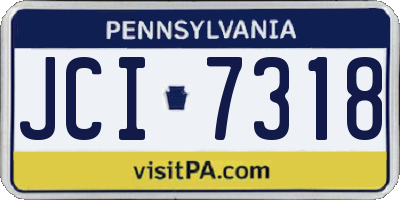 PA license plate JCI7318