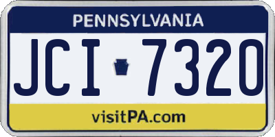 PA license plate JCI7320