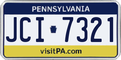 PA license plate JCI7321