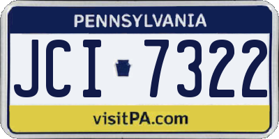 PA license plate JCI7322