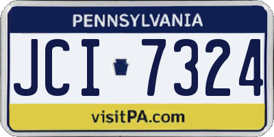 PA license plate JCI7324