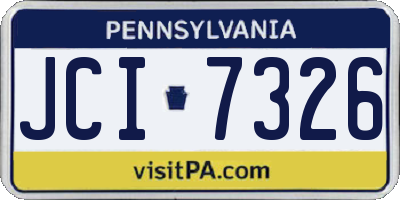 PA license plate JCI7326