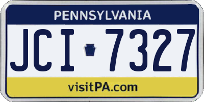 PA license plate JCI7327