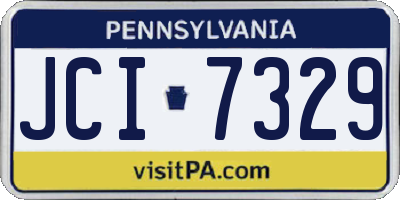 PA license plate JCI7329