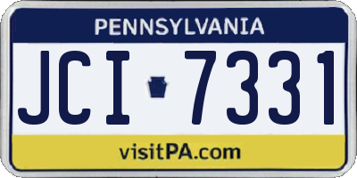 PA license plate JCI7331