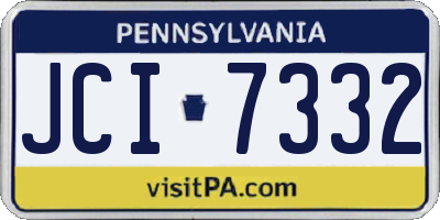 PA license plate JCI7332