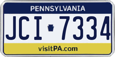 PA license plate JCI7334