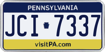 PA license plate JCI7337