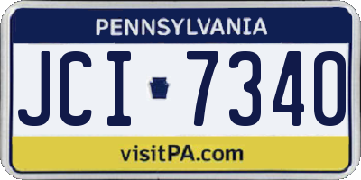 PA license plate JCI7340