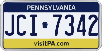 PA license plate JCI7342