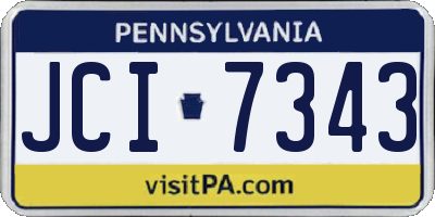 PA license plate JCI7343