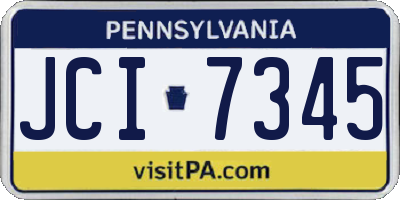 PA license plate JCI7345