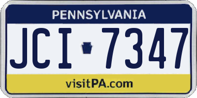 PA license plate JCI7347