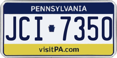 PA license plate JCI7350