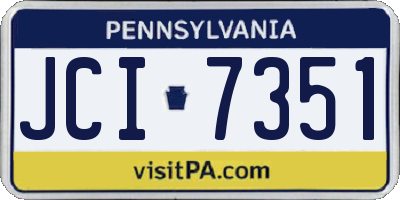 PA license plate JCI7351