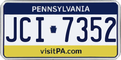 PA license plate JCI7352