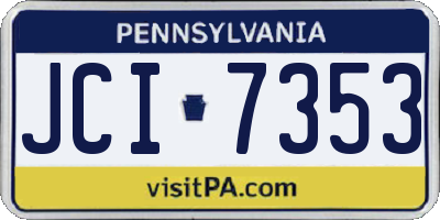PA license plate JCI7353