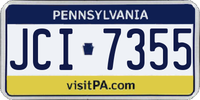 PA license plate JCI7355