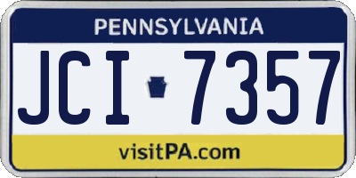 PA license plate JCI7357