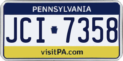 PA license plate JCI7358