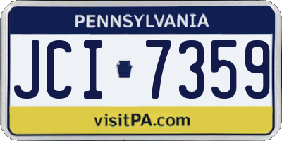 PA license plate JCI7359
